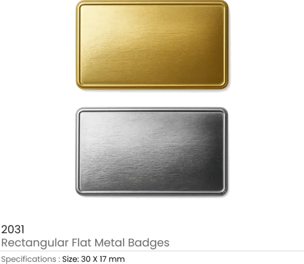 Rectangular Flat Metal Badge