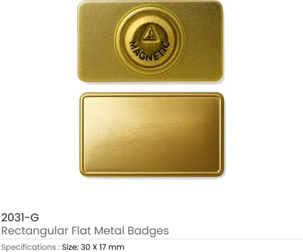 Rectangular Flat Metal Badge