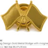 Twin Flag Badge, Gold