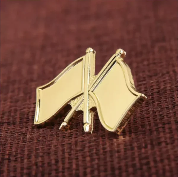 Twin Flag Badge, Gold