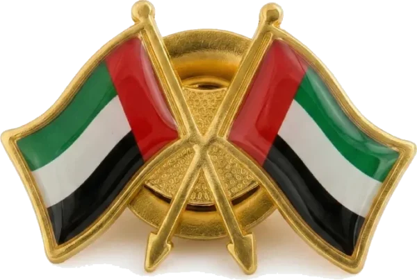 Twin Flag Badge, Gold