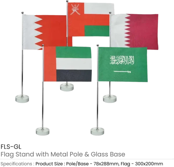 Desk Flag with Glass Base
