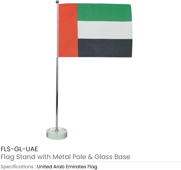 Desk Flag with Glass Base