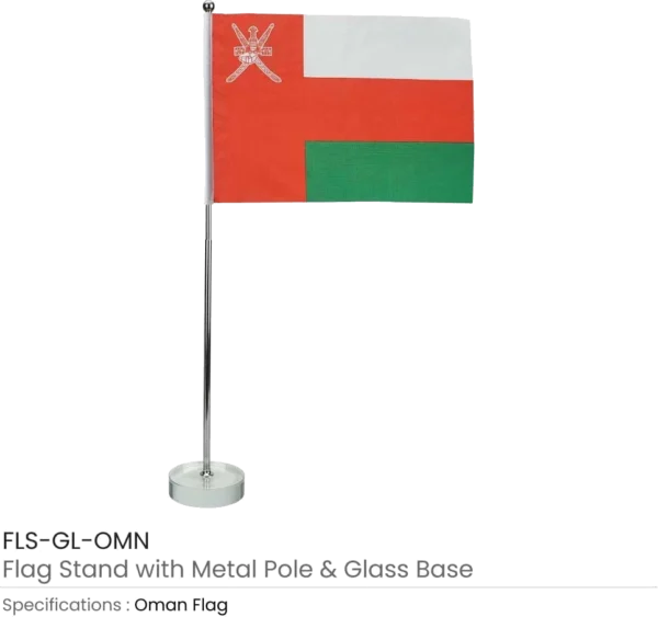Desk Flag with Glass Base