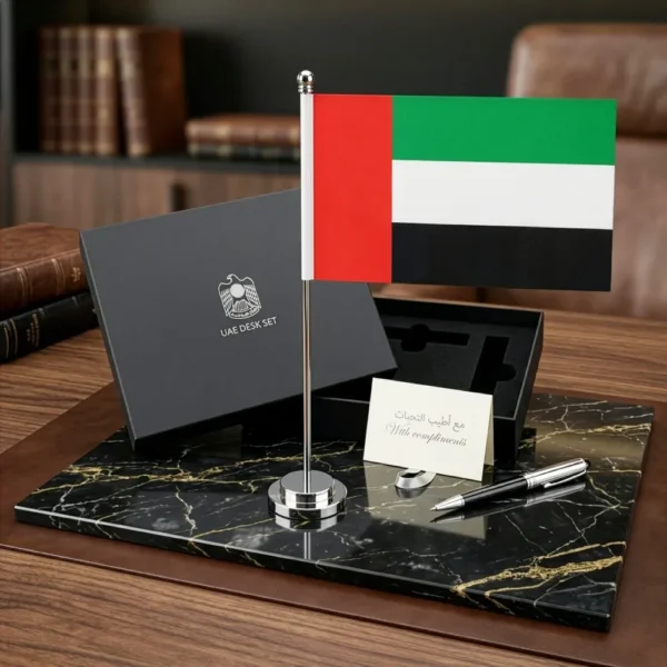 Desk Flag with Metal Pole and Silver Base