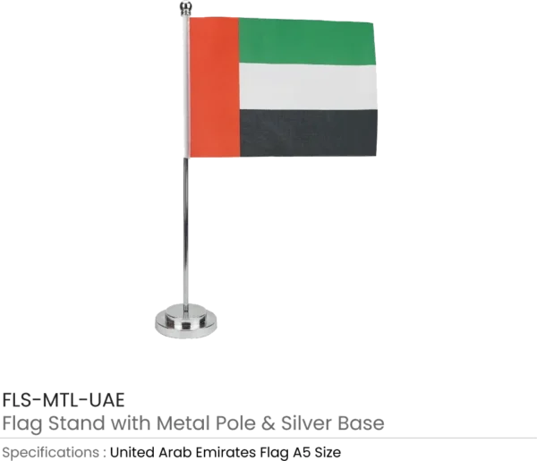Desk Flag with Metal Pole and Silver Base