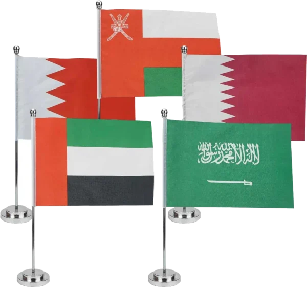 Desk Flag with Metal Pole and Silver Base