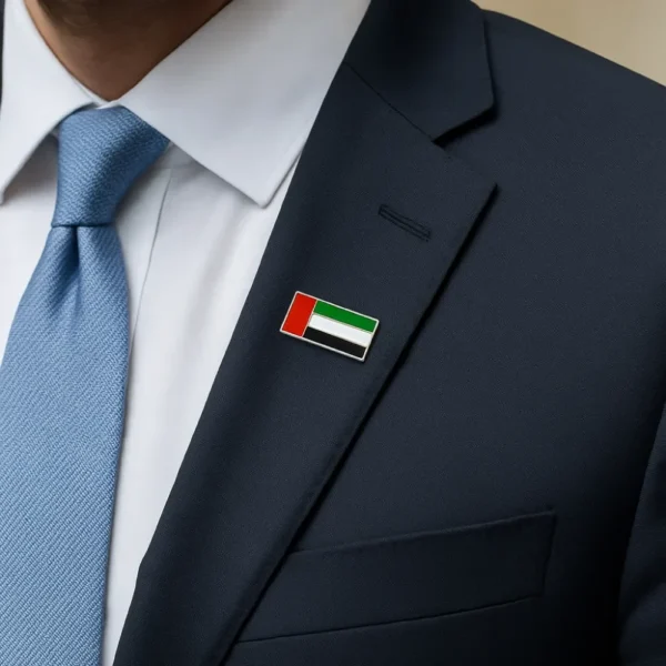 UAE Flag Metal Badge, Rectangle