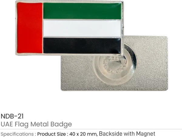 UAE Flag Metal Badge, Rectangle
