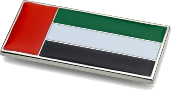 UAE Flag Metal Badge, Rectangle