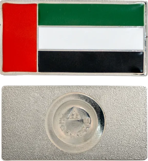 UAE Flag Metal Badge, Rectangle