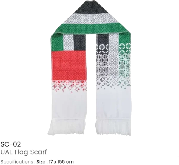 UAE Flag Polyester Scarf with Frills