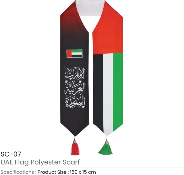 UAE Flag Scarf with Arabic Writing