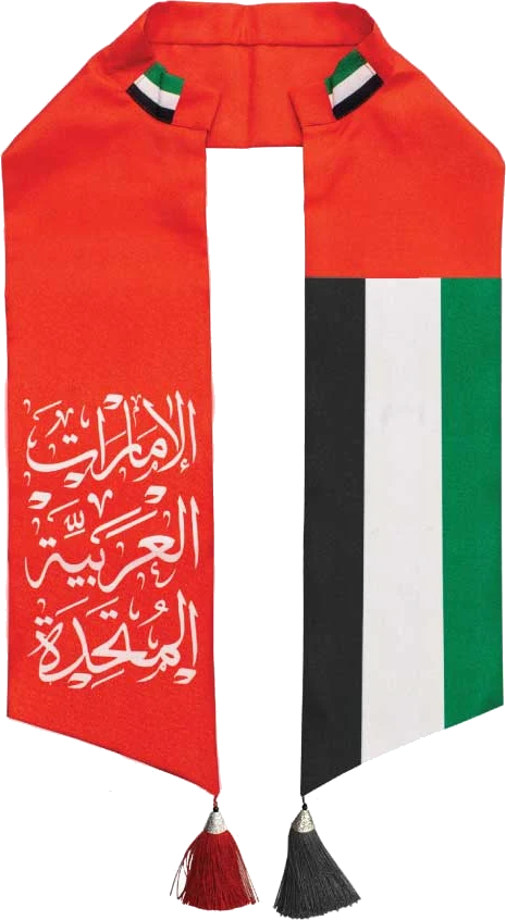 UAE Flag Satin Scarf, Crimson