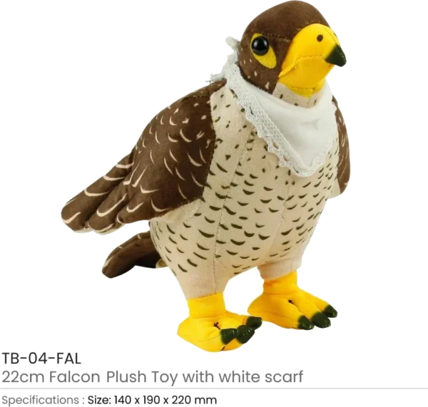 Falcon Plush Toy with Scarf, 22 cm