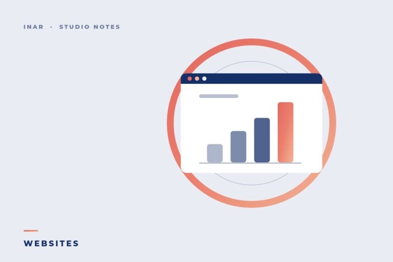 Browser window with a rising bar chart: website budget